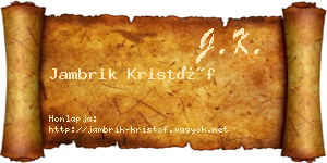 Jambrik Kristóf névjegykártya